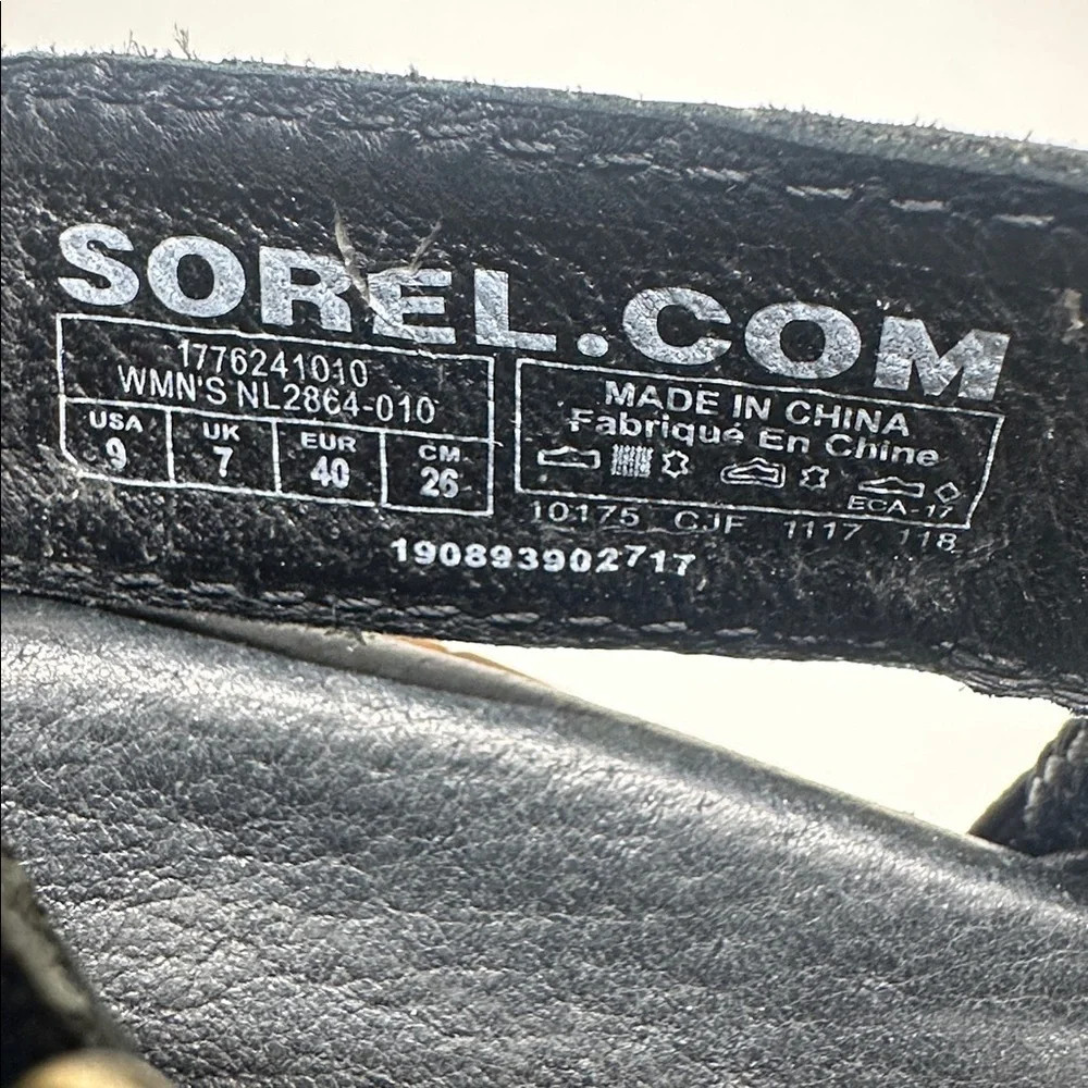 Sorel Sandals Torpeda II Strappy Slingback Open Toe Shoes Tan Black Size 9